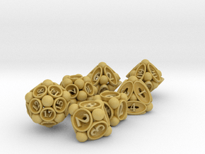 Spore Dice Set with Decader in Tan Fine Detail Plastic