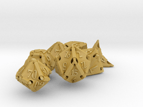 Stretcher Dice Set With Decader in Tan Fine Detail Plastic
