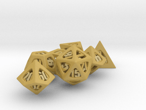 Thoroughly Modern Dice Set with Decader in Tan Fine Detail Plastic
