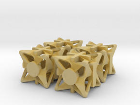 Fudge Pinwheel d6 4d6 Set in Tan Fine Detail Plastic