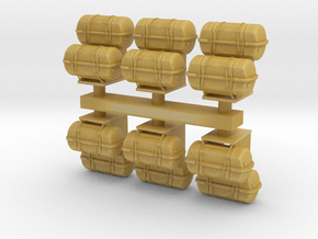 1:72 Life Boat Canister Stacked - Set of 6 in Tan Fine Detail Plastic