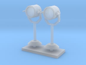 1:96 scale Search Light on stand - Set of 2 in Clear Ultra Fine Detail Plastic