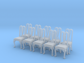 1:48 Queen Anne Chair (Set of 10) in Clear Ultra Fine Detail Plastic