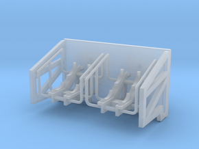 1:72 Life Boat Side Hangers - Sharp angle in Clear Ultra Fine Detail Plastic