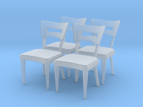 1:48 Dog Bone Chair (Set of 4) in Clear Ultra Fine Detail Plastic