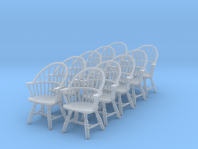 1:48 Windsor Sack Back Chair (Set of 10) in Clear Ultra Fine Detail Plastic