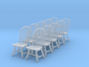 1:48 Windsor Hoop Back Chair (Set of 10) in Clear Ultra Fine Detail Plastic