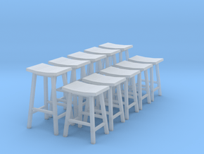 1:48 Saddle Stools in Clear Ultra Fine Detail Plastic