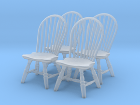 1:48 Hoop Back Windsor Chairs in Clear Ultra Fine Detail Plastic