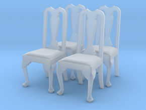 1:48 Queen Anne Chairs in Clear Ultra Fine Detail Plastic