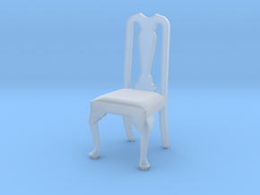1:48 Queen Anne Chair in Clear Ultra Fine Detail Plastic