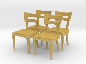 1:36 Dog Bone Chairs (Set of 4) in Tan Fine Detail Plastic