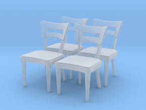 1:36 Dog Bone Chairs (Set of 4) in Clear Ultra Fine Detail Plastic