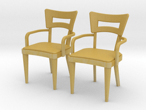 1:36 Dog Bone Chair, with arms in Tan Fine Detail Plastic