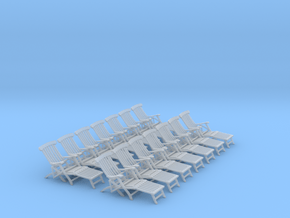 1:48 Titanic Deck Chair, Set of 12 in Clear Ultra Fine Detail Plastic