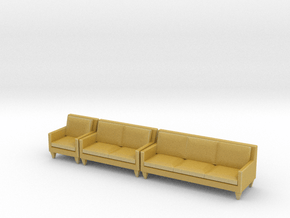 1:48 Contemporary Living Room Set in Tan Fine Detail Plastic