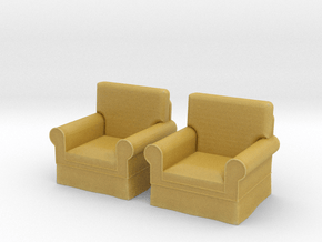 1:48 Modern Armchairs in Tan Fine Detail Plastic
