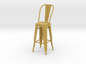 1:24 Tall Pauchard Stool, with High Back in Tan Fine Detail Plastic