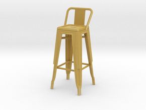 1:24 Tall Pauchard Stool, with Low Back in Tan Fine Detail Plastic