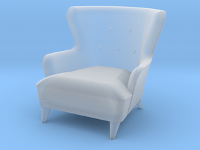 1:48 Wingback Barrel Chair in Clear Ultra Fine Detail Plastic