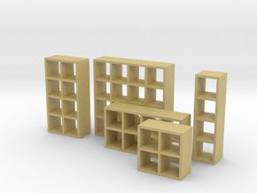 1:48 Set of Bookcases in Tan Fine Detail Plastic