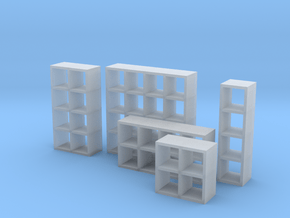 1:48 Set of Bookcases in Clear Ultra Fine Detail Plastic