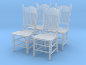 1:48 Kitchen Chair, Set of 4 in Clear Ultra Fine Detail Plastic
