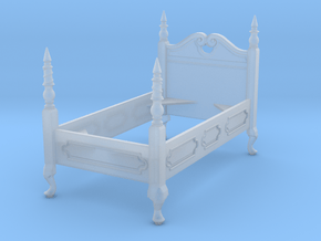 1:48 Queen Anne Twin Bed in Clear Ultra Fine Detail Plastic