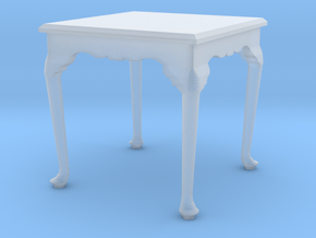 1:48 Queen Anne Table, Square in Clear Ultra Fine Detail Plastic