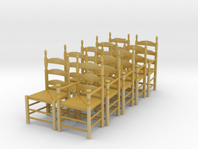 1:43 Pilgrim's Chairs (Set of 10) in Tan Fine Detail Plastic