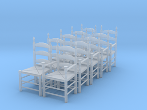 1:43 Pilgrim's Chairs (Set of 10) in Clear Ultra Fine Detail Plastic