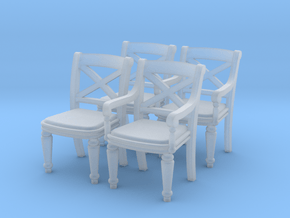 1:48 Phyfe Chairs, Set of 4 in Clear Ultra Fine Detail Plastic