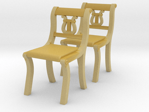 1:48 Lyre Chairs, Set of 2 in Tan Fine Detail Plastic