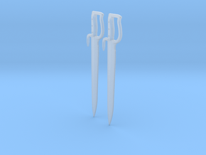 1:6 Butterfly Swords 1 pair in Clear Ultra Fine Detail Plastic