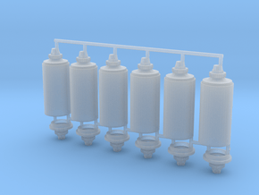 1:6 repirator tubes X6 in Clear Ultra Fine Detail Plastic