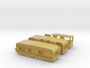 2 Tandemwohnwagen 8 m für 1:220 (z scale) in Tan Fine Detail Plastic