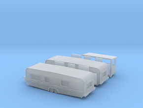 2 Tandemwohnwagen 8 m für 1:220 (z scale) in Clear Ultra Fine Detail Plastic