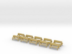 10 Carnival benches 2.0 - 1:87 (H0 scale) in Tan Fine Detail Plastic