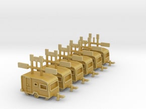 6 kleine Wohnwagen 1:220 (Z scale) in Tan Fine Detail Plastic