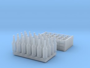 1:35 Bottles and Crates - 28 Bottles/1-Crate in Clear Ultra Fine Detail Plastic