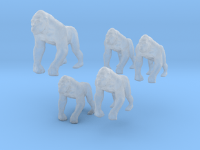 Gorillas - 1:220 (Z scale) in Clear Ultra Fine Detail Plastic