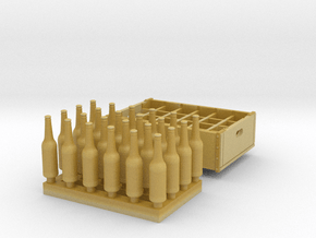   O  scale  - 24 bottles, 1 crate in Tan Fine Detail Plastic
