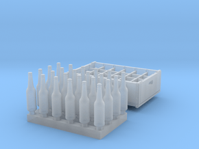   O  scale  - 24 bottles, 1 crate in Clear Ultra Fine Detail Plastic