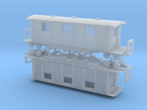 1/144 narrow gauge wagon Ambulance in Clear Ultra Fine Detail Plastic