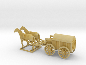 1/120 horse drawn Cart, Pferdefuhrwerk  in Tan Fine Detail Plastic