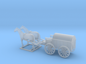 1/120 horse drawn Cart, Pferdefuhrwerk  in Clear Ultra Fine Detail Plastic