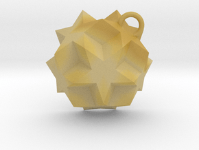 Dodecadodecahedron Charm in Tan Fine Detail Plastic