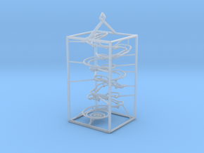 Super Tiny RBS Marble Run Rolling Ball Sculpture in Clear Ultra Fine Detail Plastic