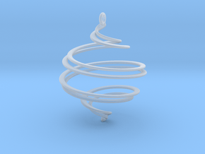 Spiral Ornament 2 in Clear Ultra Fine Detail Plastic