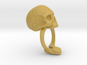 Skull Ring (size 12) 21,3mm in Tan Fine Detail Plastic